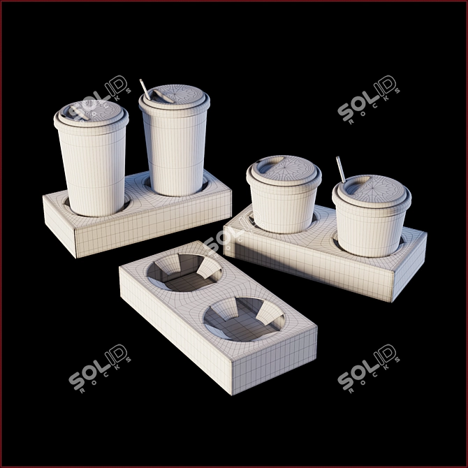 KFC Coffee Cups: Classic Design with Accessories 3D model image 5