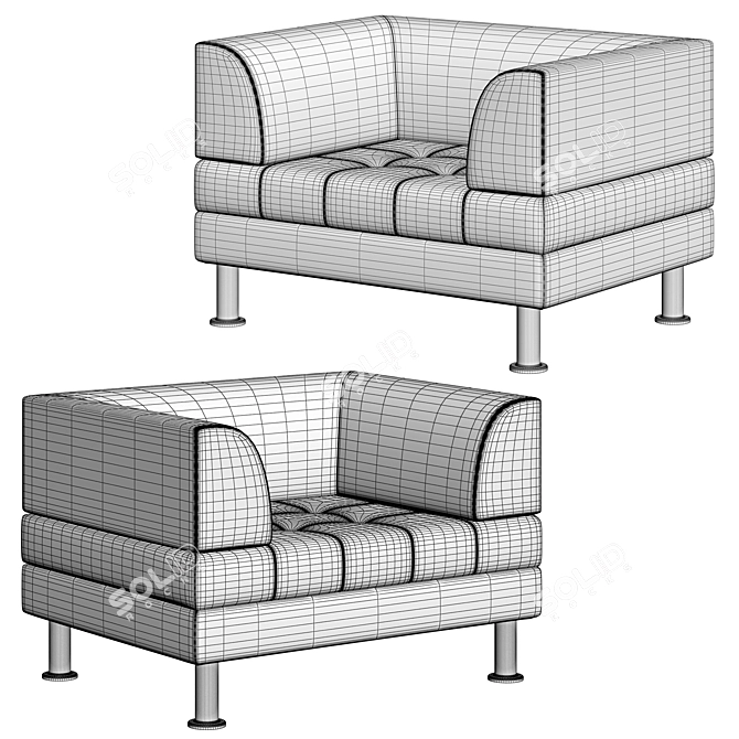 Degas Modular Armchair: Elegant and Versatile 3D model image 3
