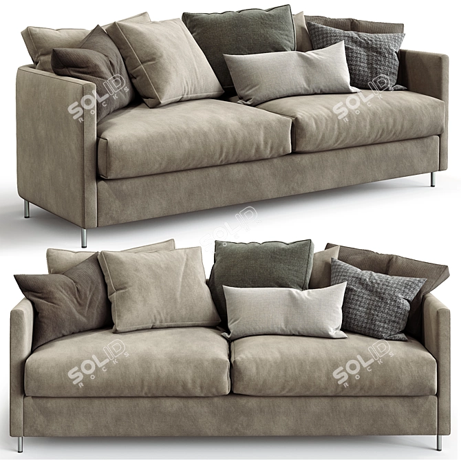 Elegant Harmony Night Sofa 3D model image 1