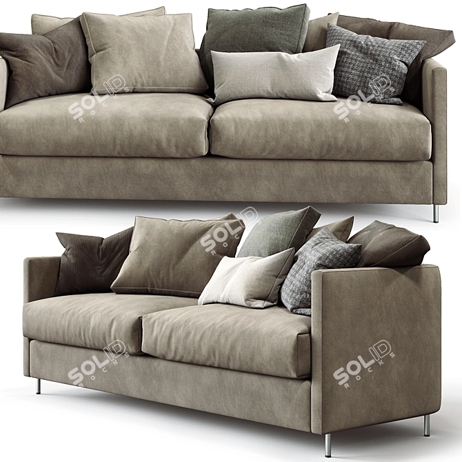Elegant Harmony Night Sofa 3D model image 3