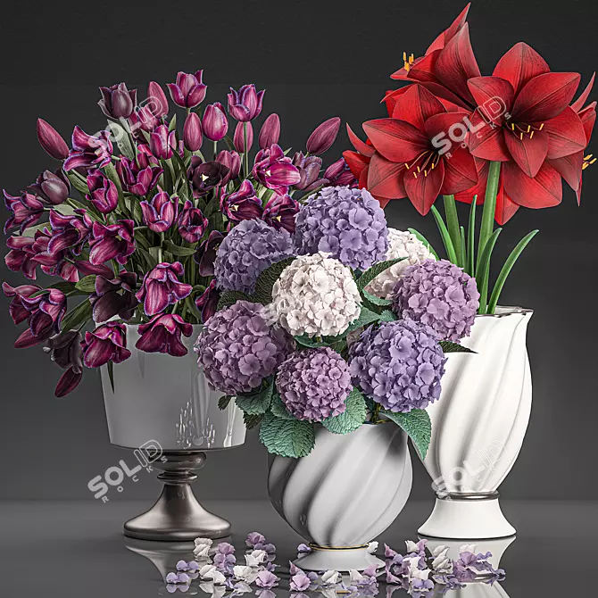 Spring Blossom Bouquet 3D model image 1