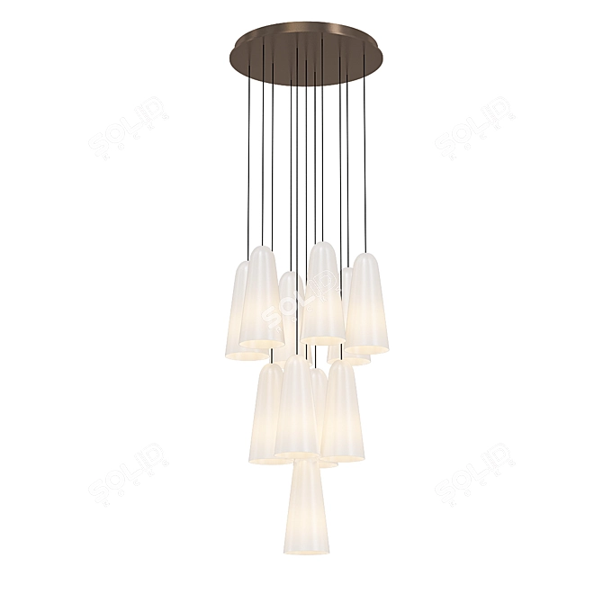 Elegant Circles: Montfaucon Chandelier 3D model image 1