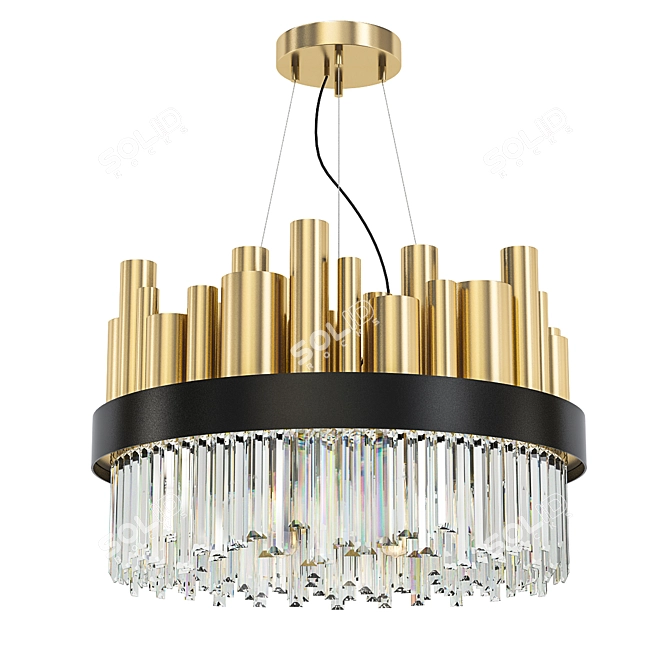 Elegant Nordic Stainless Steel Chandelier 3D model image 1