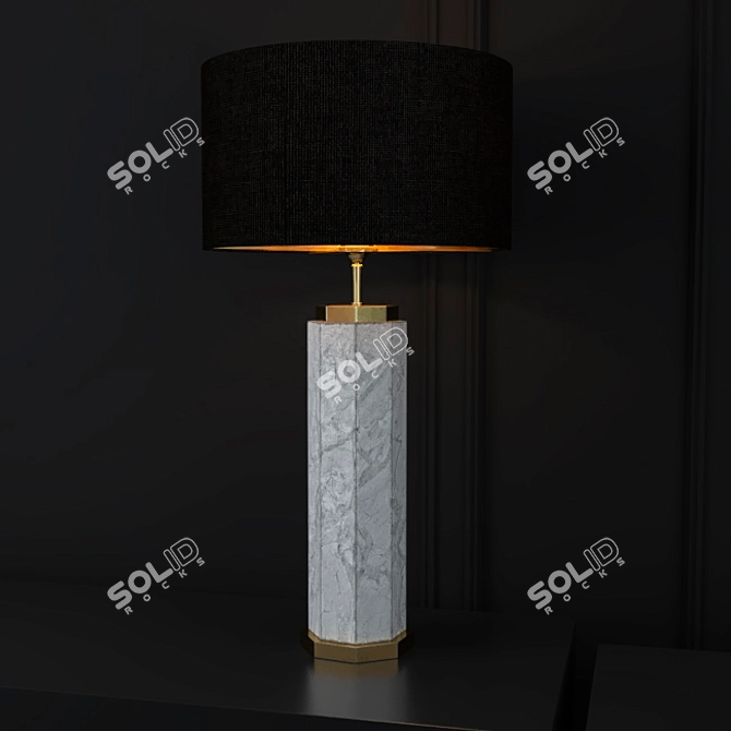 Elegant Eichholtz Newman Marble Table Lamp 3D model image 3