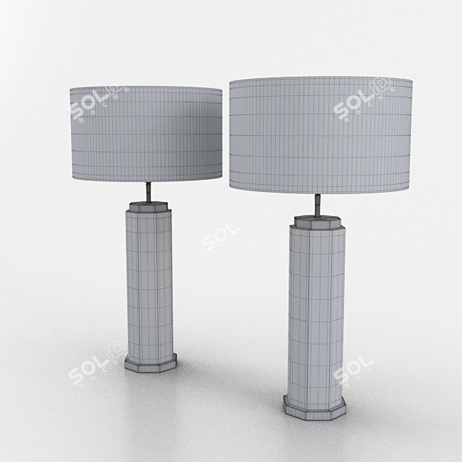 Elegant Eichholtz Newman Marble Table Lamp 3D model image 8