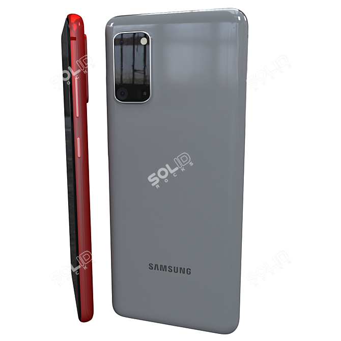 Dynamic Gray & Red Samsung Galaxy S20 Plus 3D model image 4
