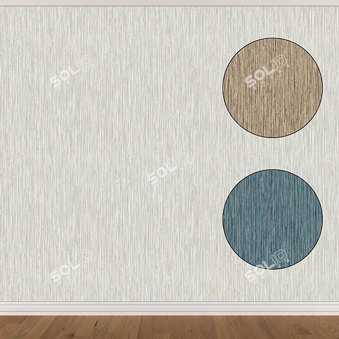 Seamless Wallpaper Set - 3 Color Options 3D model image 1