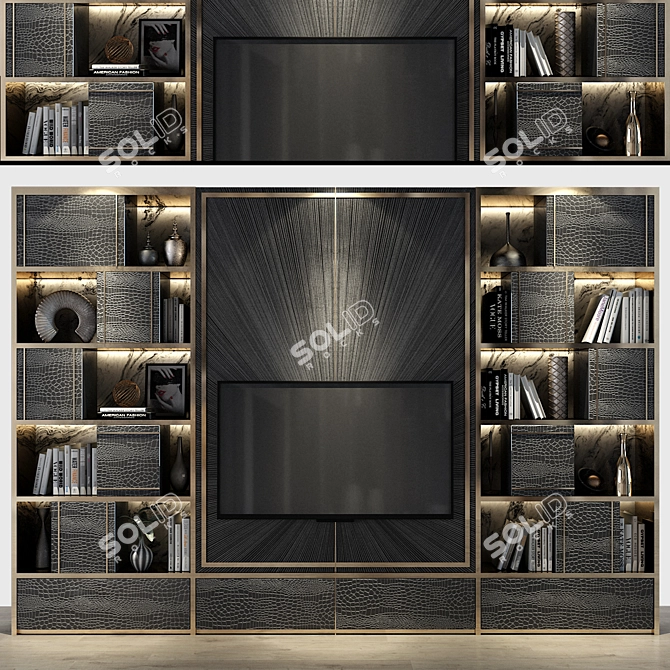 Sleek Wood Cabinet: Studia-Inspired 3D model image 1