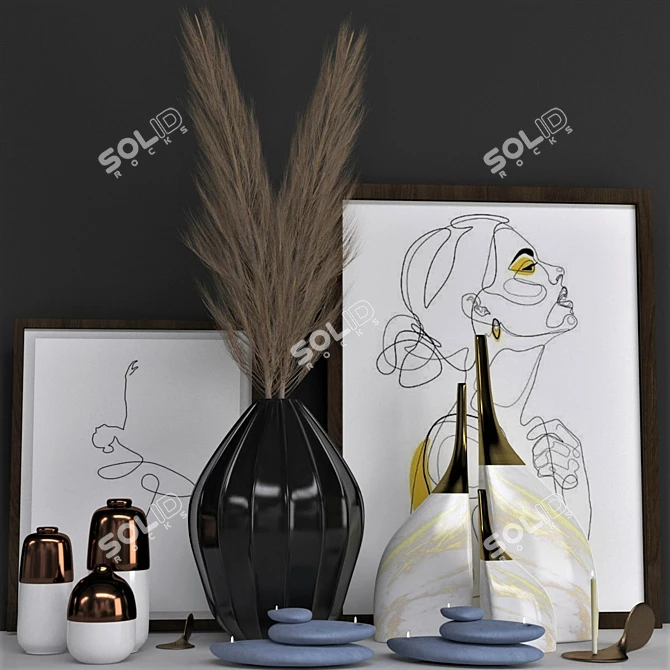 Modern Decore Set 3D model image 1