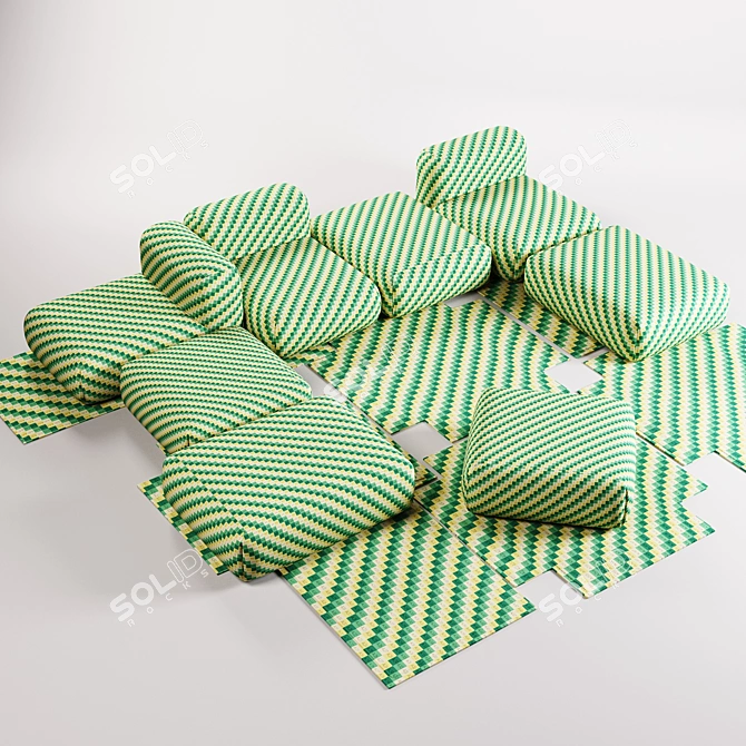 Mangas Collection: Rug & Poufs by Patricia Urquiola 3D model image 6