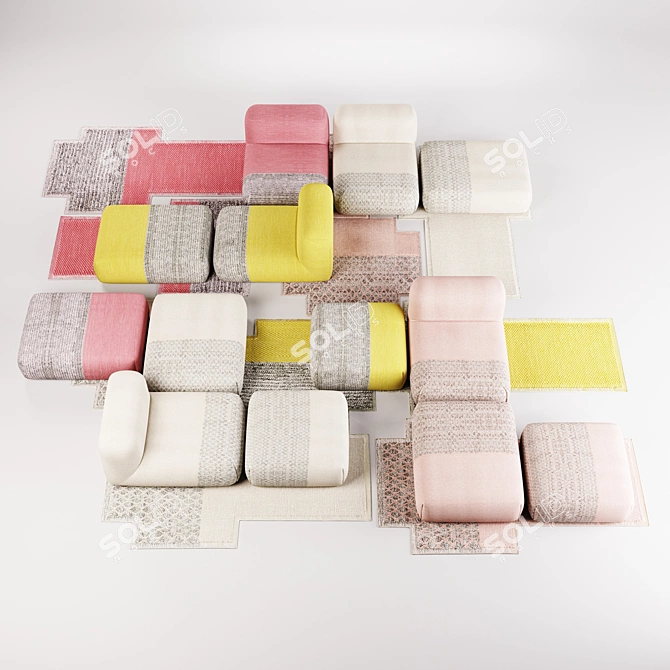 Mangas Collection: Rug & Poufs by Patricia Urquiola 3D model image 15