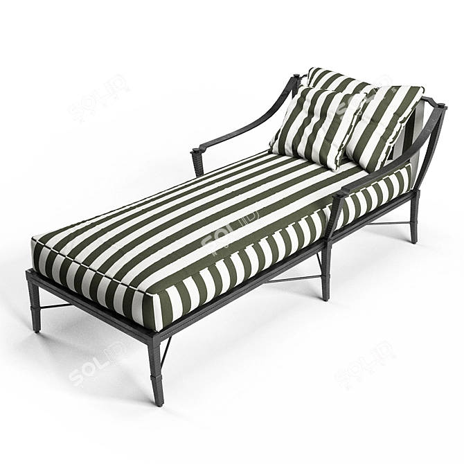 Elegant Century Royal Chaise 3D model image 3