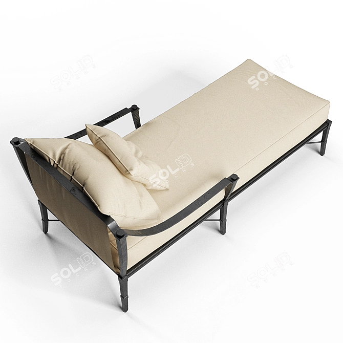 Elegant Century Royal Chaise 3D model image 5