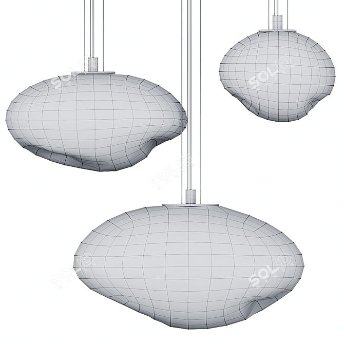 Iridescent Amorphous Pendant Chandelier 3D model image 2