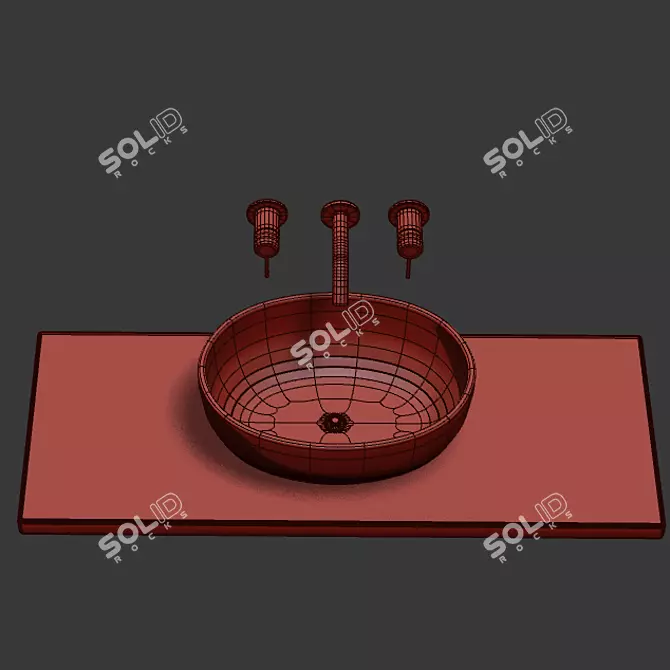 Title: Life 05 - 500x700mm Wash Basin 3D model image 5