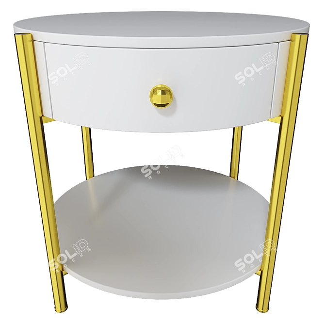 Compact Bedside Table: 22.5cm Diameter, 40cm Height 3D model image 1