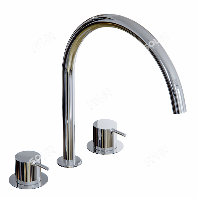 Vola KV15 Duoknop Mengkraan met Keramische Cartouches - Hoogte 265mm 3D model image 1