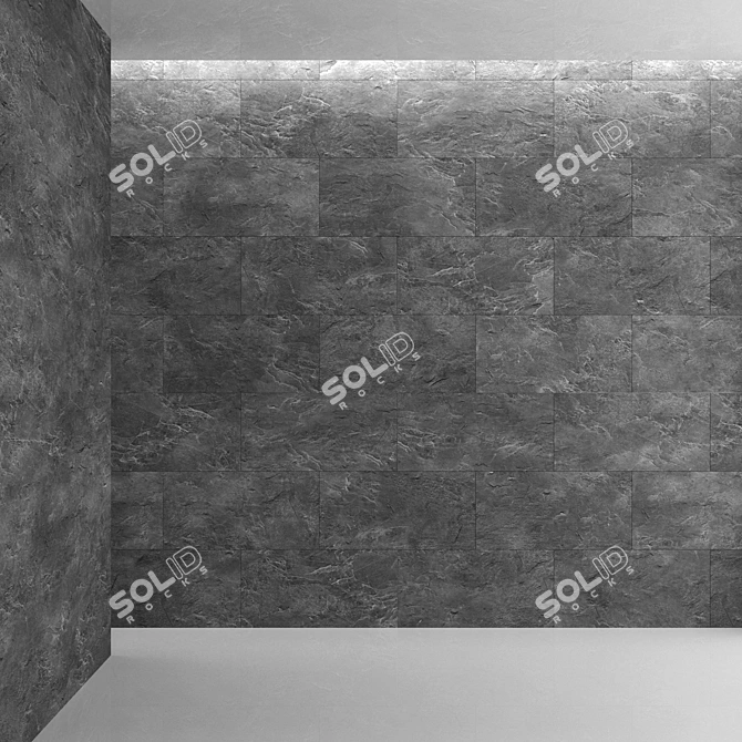 Sleek Black Slate Paneling 3D model image 2