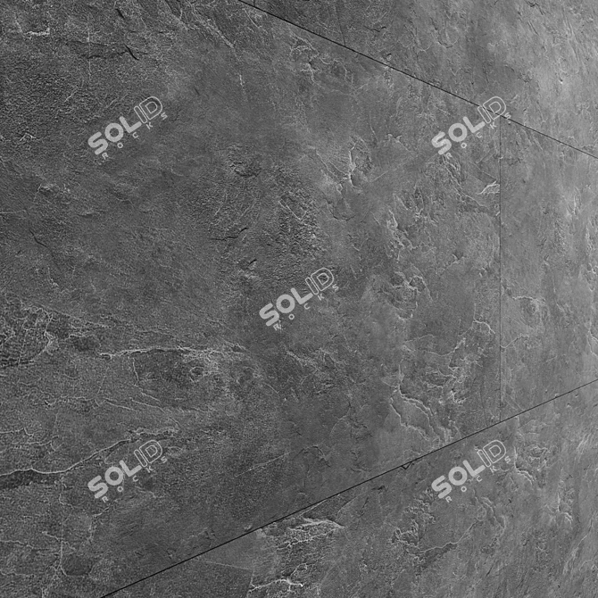 Sleek Black Slate Paneling 3D model image 5