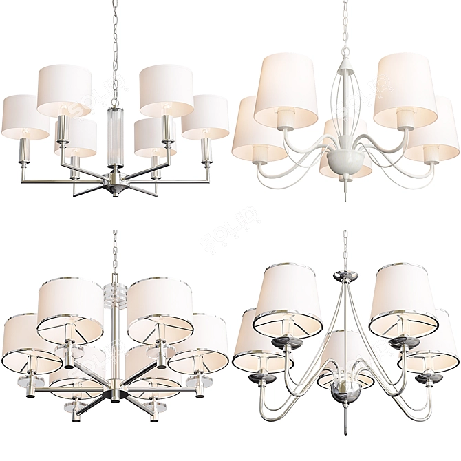 Luxurious Chandelier Collection - 7 Piece 3D model image 5