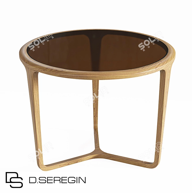 Mars Oak Round Dining Table 3D model image 1