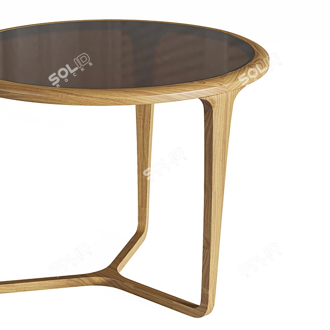 Mars Oak Round Dining Table 3D model image 2