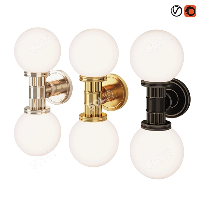 Title: Luxury Davenport Sconce Lamp 3D model image 1