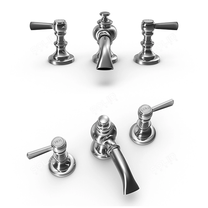 Luxurious Lugarno Bathroom Faucet 3D model image 2