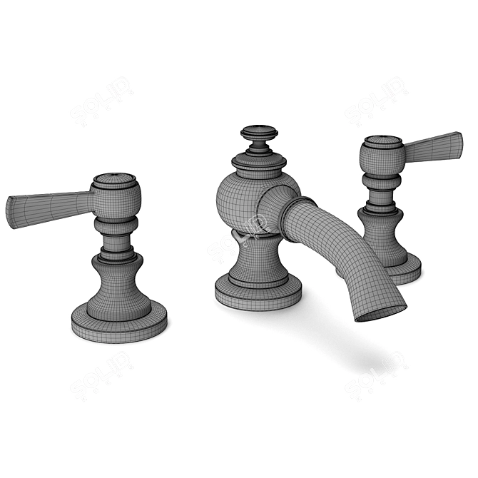 Luxurious Lugarno Bathroom Faucet 3D model image 3