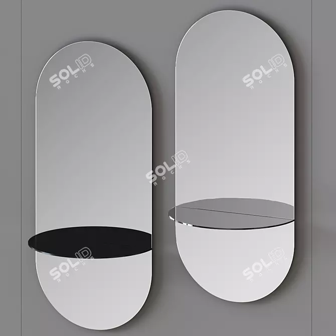 Elegant Loop Wall Mirror 3D model image 1