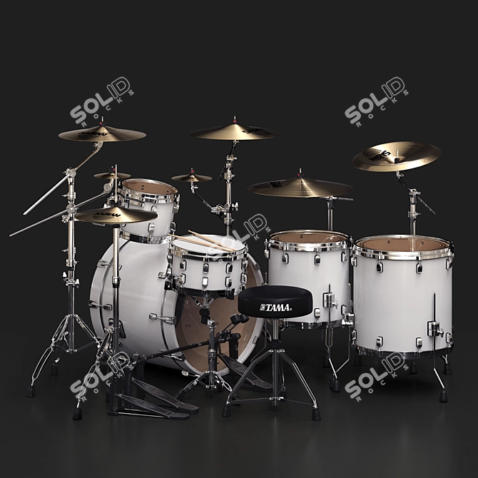 Tama Performer Drum Set: Smooth, Adjustable, and Versatile 3D model image 2