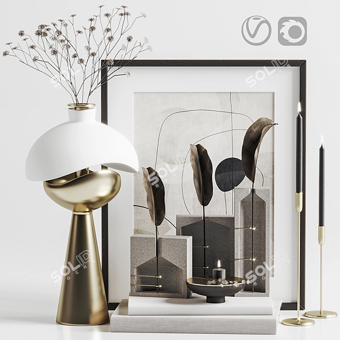 Spring Decor Set: Vase, Lamp, Ghost Collection 3D model image 1