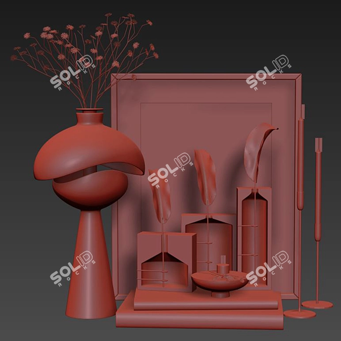 Spring Decor Set: Vase, Lamp, Ghost Collection 3D model image 5