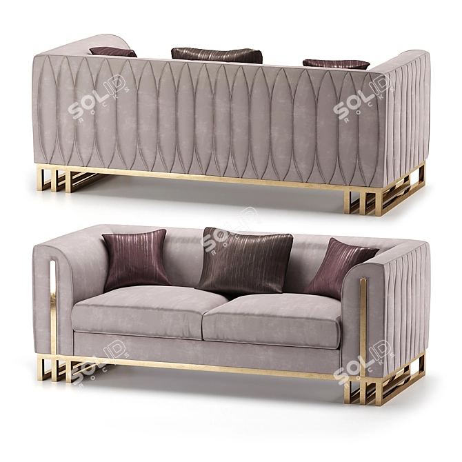 Elegant Neoclassic Sofa 3D model image 1