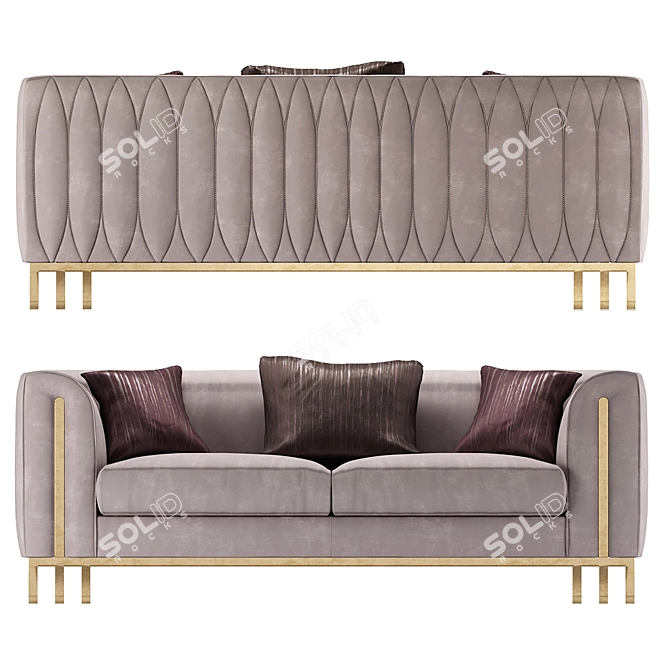 Elegant Neoclassic Sofa 3D model image 4