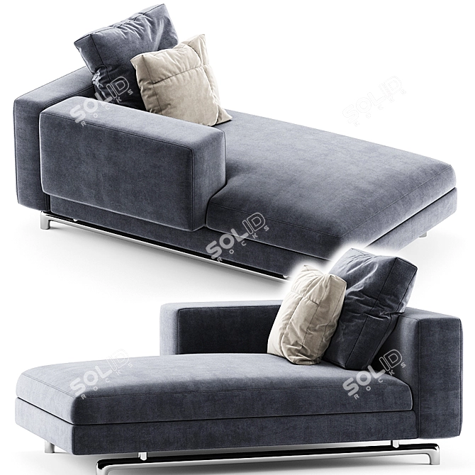 Elegant Sherman Chaise Lounge 3D model image 2