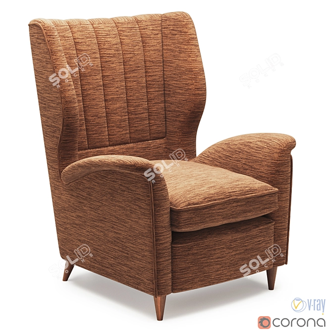 Luxurious Gio Ponti Lounge Chair: Timeless Elegance 3D model image 1
