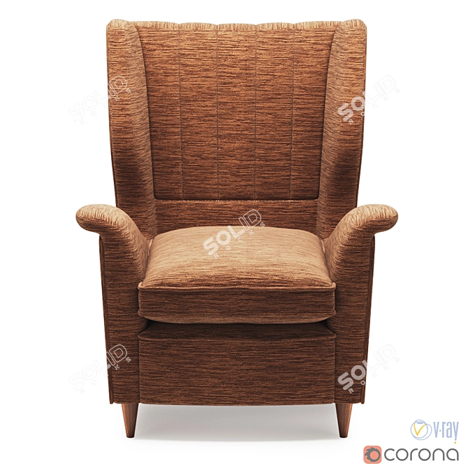 Luxurious Gio Ponti Lounge Chair: Timeless Elegance 3D model image 2
