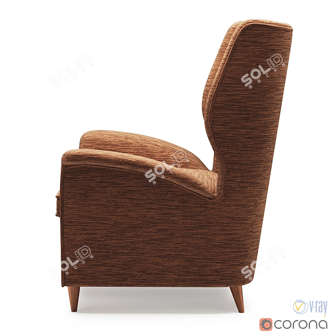 Luxurious Gio Ponti Lounge Chair: Timeless Elegance 3D model image 3