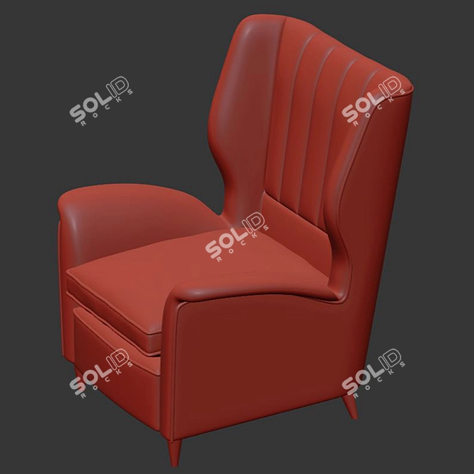 Luxurious Gio Ponti Lounge Chair: Timeless Elegance 3D model image 4