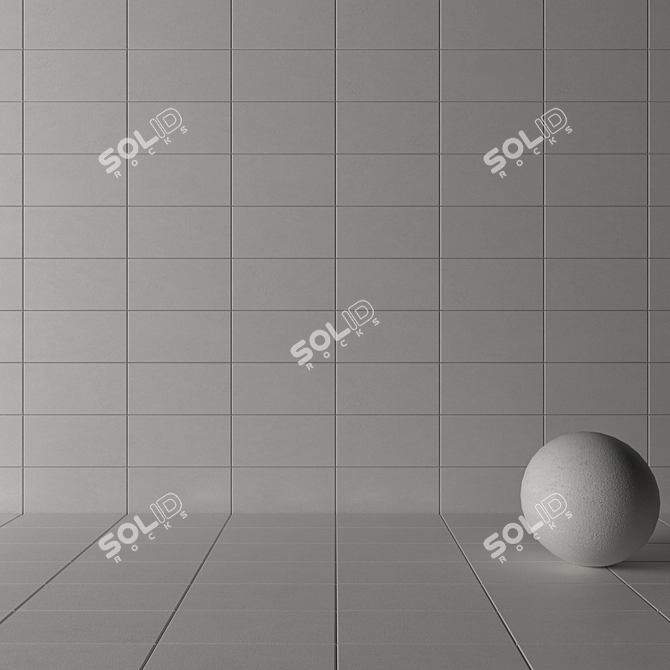 Basalt White Concrete Wall Tiles 3D model image 3