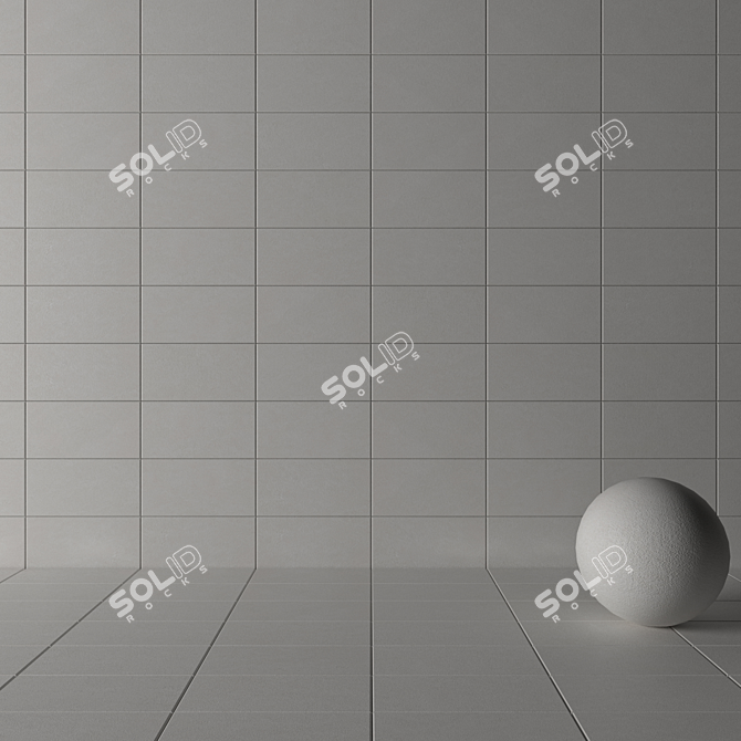 Basalt White Concrete Wall Tiles (Set of 2) 3D model image 3