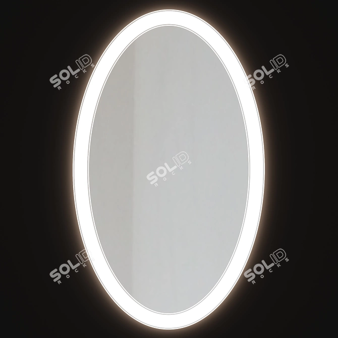 Sleek Alavann Rodeo 60 Mirror with Backlight 3D model image 1