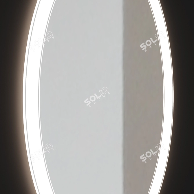 Sleek Alavann Rodeo 60 Mirror with Backlight 3D model image 2