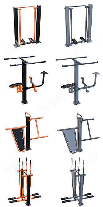 Portable Street Fitness Equipment 3D model image 2