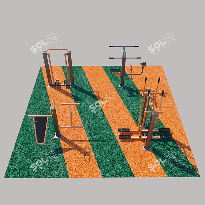 Portable Street Fitness Equipment 3D model image 3