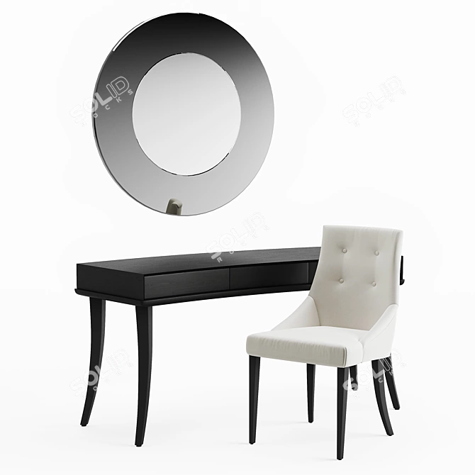 Hugo Desk with Chloe Chair: Sleek and Functional 3D model image 1