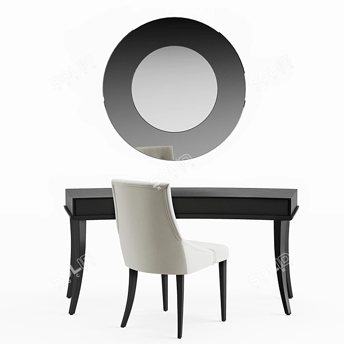 Hugo Desk with Chloe Chair: Sleek and Functional 3D model image 2