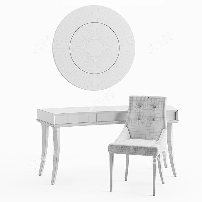 Hugo Desk with Chloe Chair: Sleek and Functional 3D model image 5