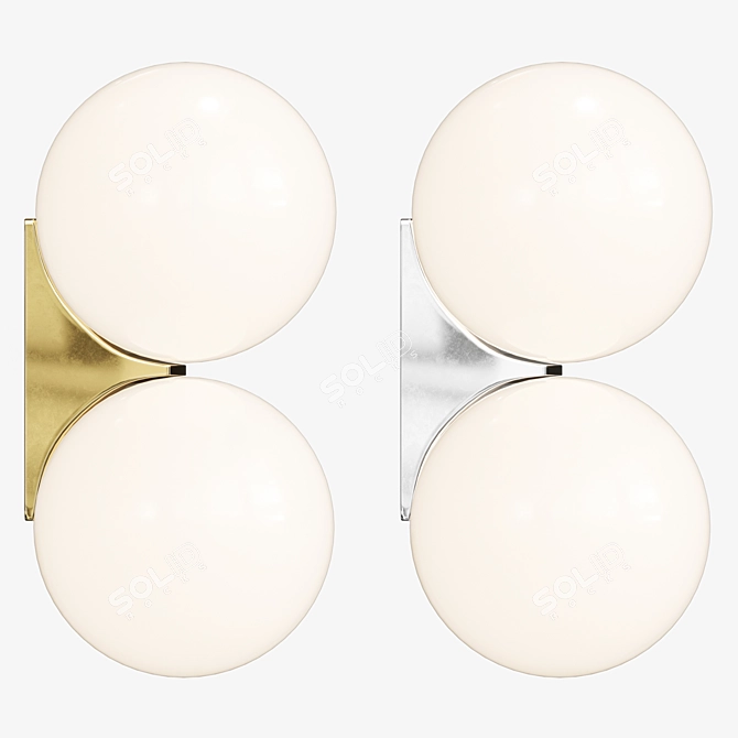 Brass Architectural Double Sconce: Michael Anastassiades 3D model image 1